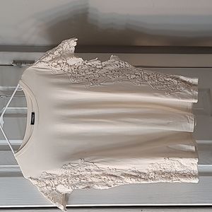 Express short sleeve lace trim tee